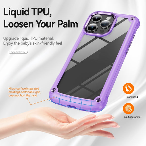 For iPhone 16 Pro TPU + PC Lens Protection Phone Case(Purple)