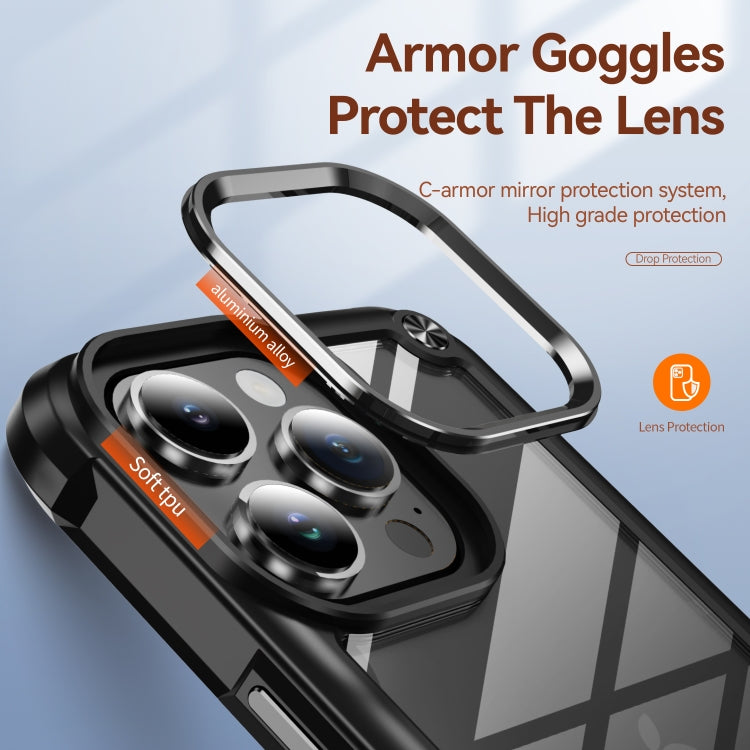 For iPhone 16 Pro Max TPU + PC Lens Protection Phone Case(Black)