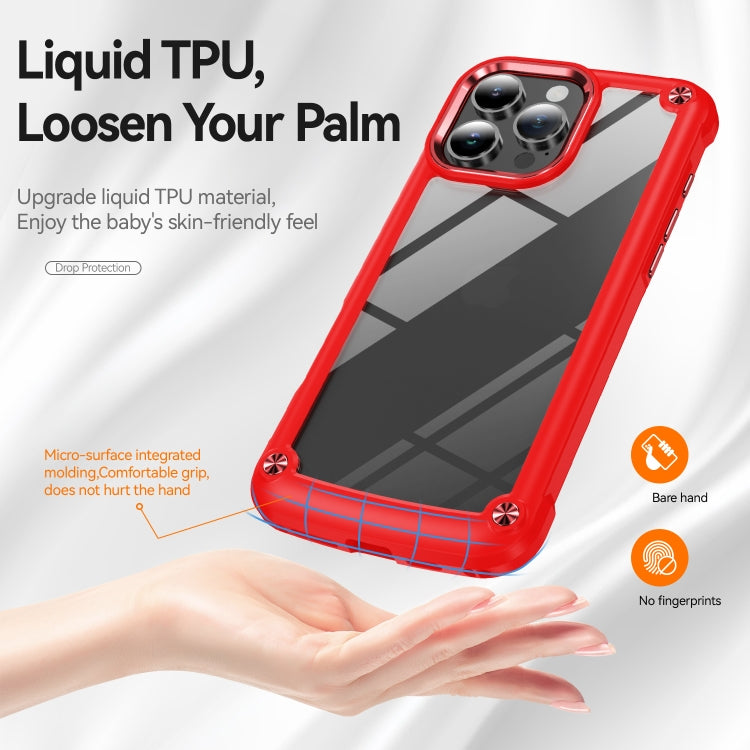 For iPhone 16 Pro Max TPU + PC Lens Protection Phone Case(Red)
