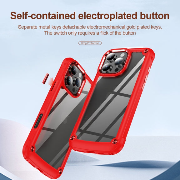 For iPhone 16 Pro Max TPU + PC Lens Protection Phone Case(Red)
