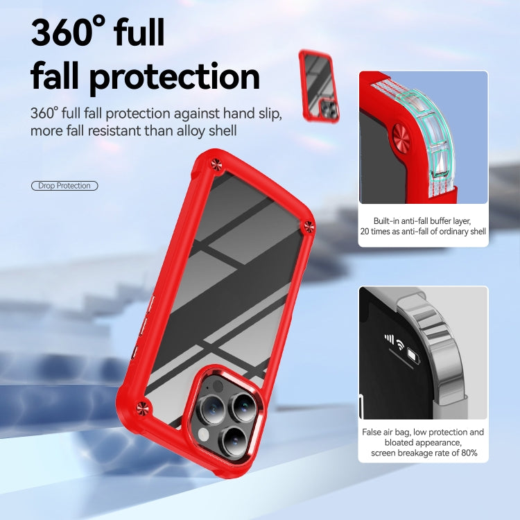 For iPhone 16 Pro Max TPU + PC Lens Protection Phone Case(Red)