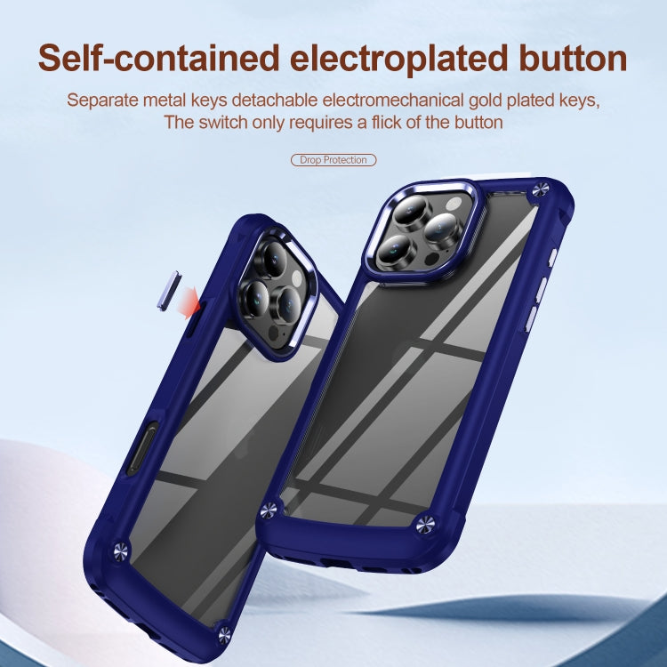 For iPhone 16 Pro Max TPU + PC Lens Protection Phone Case(Blue)