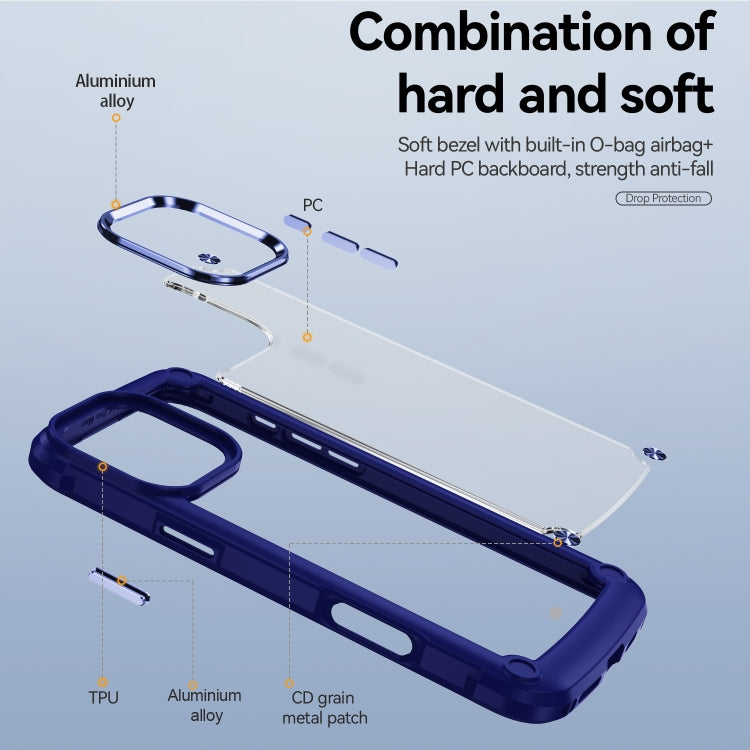 For iPhone 16 Pro Max TPU + PC Lens Protection Phone Case(Blue)