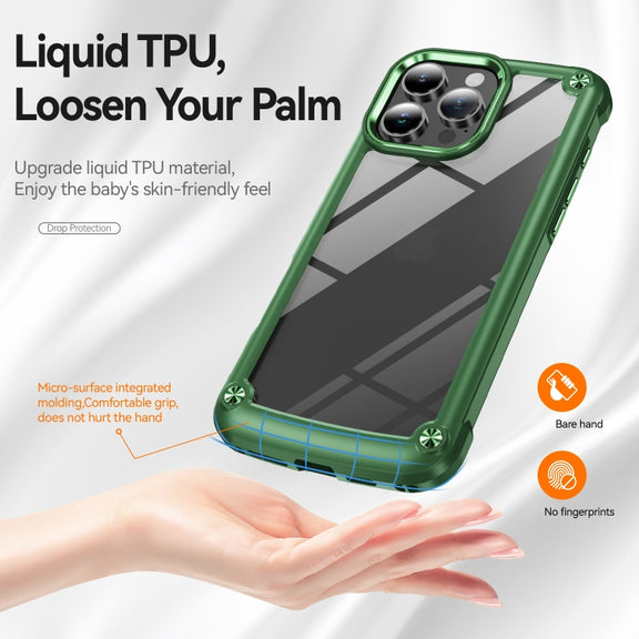 For iPhone 16 Pro Max TPU + PC Lens Protection Phone Case(Green)