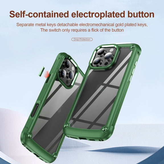 For iPhone 16 Pro Max TPU + PC Lens Protection Phone Case(Green)