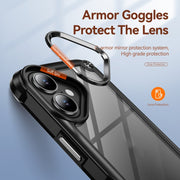 For iPhone 16 TPU + PC Lens Protection Phone Case(Black)