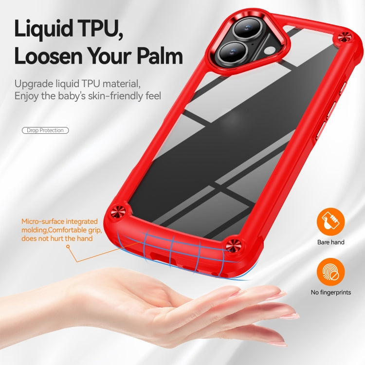 For iPhone 16 TPU + PC Lens Protection Phone Case(Red)