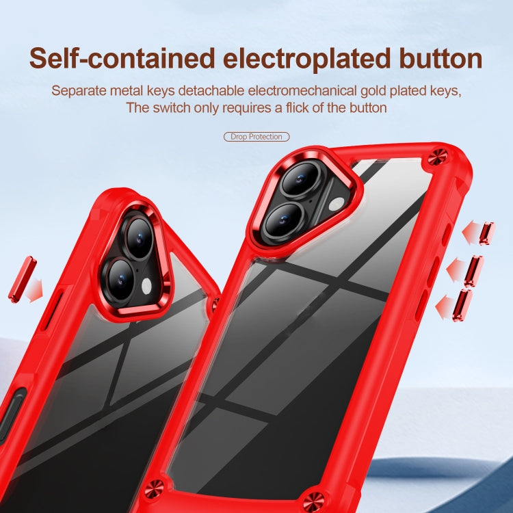 For iPhone 16 TPU + PC Lens Protection Phone Case(Red)