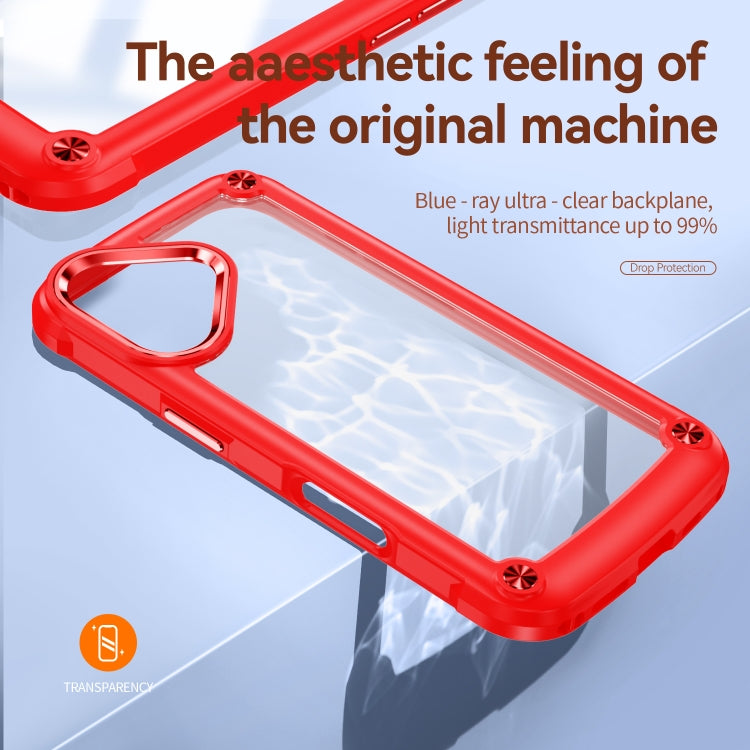 For iPhone 16 TPU + PC Lens Protection Phone Case(Red)
