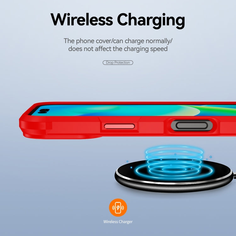 For iPhone 16 TPU + PC Lens Protection Phone Case(Red)