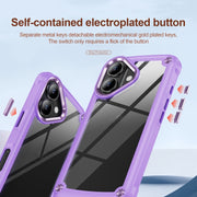For iPhone 16 TPU + PC Lens Protection Phone Case(Purple)