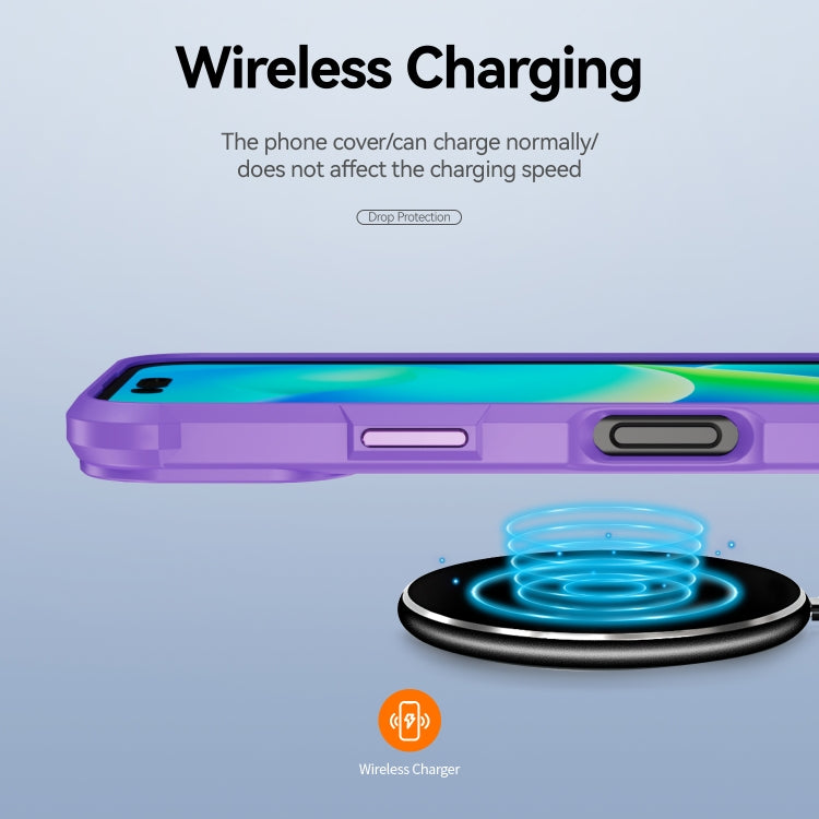 For iPhone 16 TPU + PC Lens Protection Phone Case(Purple)