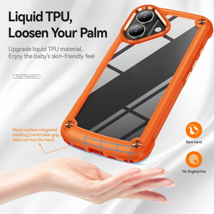 For iPhone 16 TPU + PC Lens Protection Phone Case(Orange)
