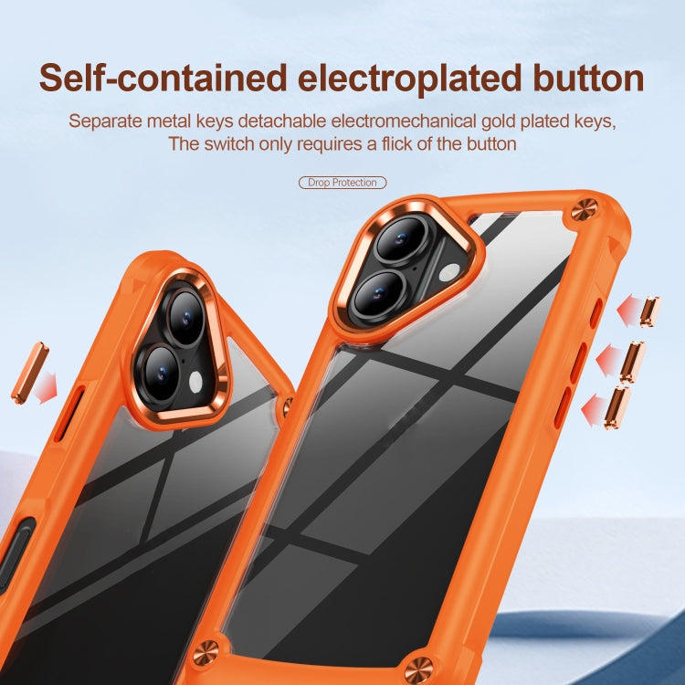For iPhone 16 TPU + PC Lens Protection Phone Case(Orange)