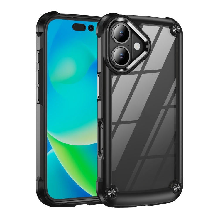 For iPhone 16 Plus TPU + PC Lens Protection Phone Case(Black)