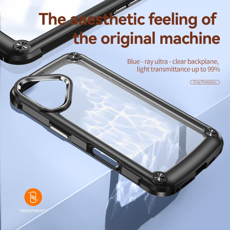 For iPhone 16 Plus TPU + PC Lens Protection Phone Case(Black)