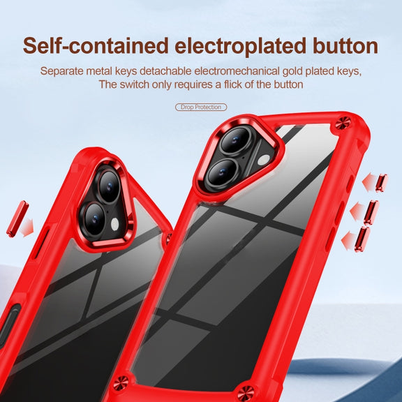 For iPhone 16 Plus TPU + PC Lens Protection Phone Case(Red)
