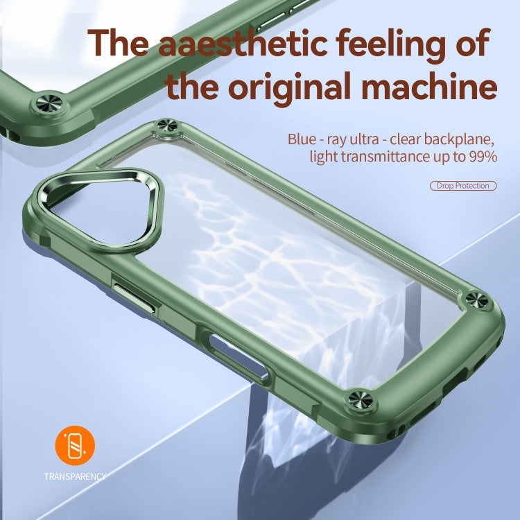 For iPhone 16 Plus TPU + PC Lens Protection Phone Case(Green)