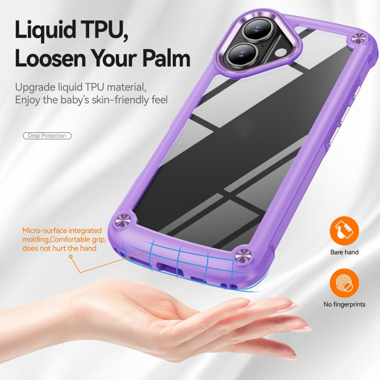 For iPhone 16 Plus TPU + PC Lens Protection Phone Case(Purple)