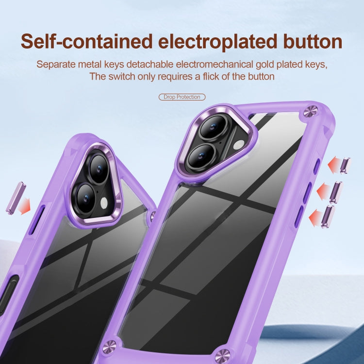 For iPhone 16 Plus TPU + PC Lens Protection Phone Case(Purple)