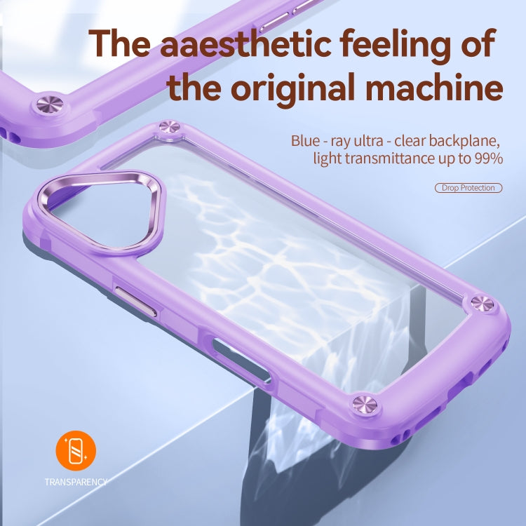 For iPhone 16 Plus TPU + PC Lens Protection Phone Case(Purple)