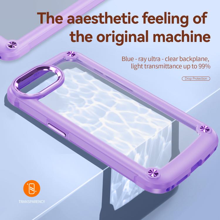 For iPhone 16e TPU + PC Lens Protection Phone Case(Purple)