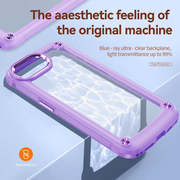 For iPhone 16e TPU + PC Lens Protection Phone Case(Purple)