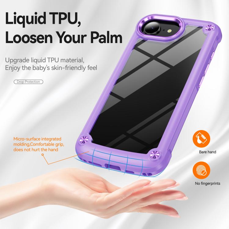 For iPhone 16e TPU + PC Lens Protection Phone Case(Purple)