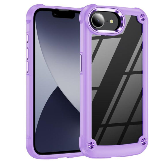 For iPhone 16e TPU + PC Lens Protection Phone Case(Purple)