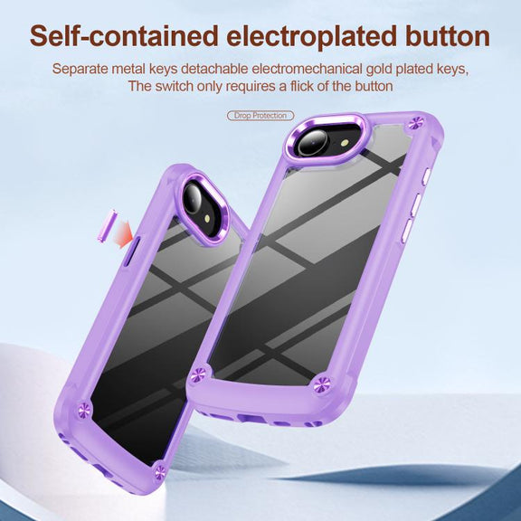 For iPhone 16e TPU + PC Lens Protection Phone Case(Purple)