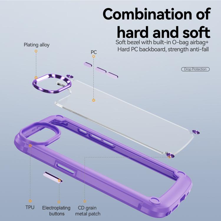 For iPhone 16e TPU + PC Lens Protection Phone Case(Purple)