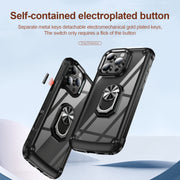 For iPhone 16 Pro Max TPU + PC Lens Protection Phone Case with Ring Holder(Black)