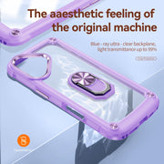 For iPhone 16 TPU + PC Lens Protection Phone Case with Ring Holder(Purple)