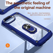For iPhone 16e TPU + PC Lens Protection Phone Case with Ring Holder(Red)