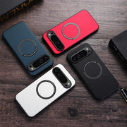 For Google Pixel 9 Pro Magsafe Magnetic Ring Leather Texture Phone Case(Black)