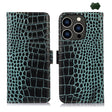 For iPhone 16 Pro Crocodile Top Layer Cowhide Leather Phone Case(Green) - free shipping - PMC TechLife - Order now!