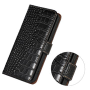 For iPhone 16 Plus Crocodile Top Layer Cowhide Leather Phone Case(Black)