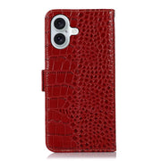 For iPhone 17 Crocodile Top Layer Cowhide Leather Phone Case(Red)