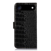 For iPhone 17 Air Crocodile Top Layer Cowhide Leather Phone Case(Black)