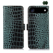 For iPhone 17 Air Crocodile Top Layer Cowhide Leather Phone Case(Green)