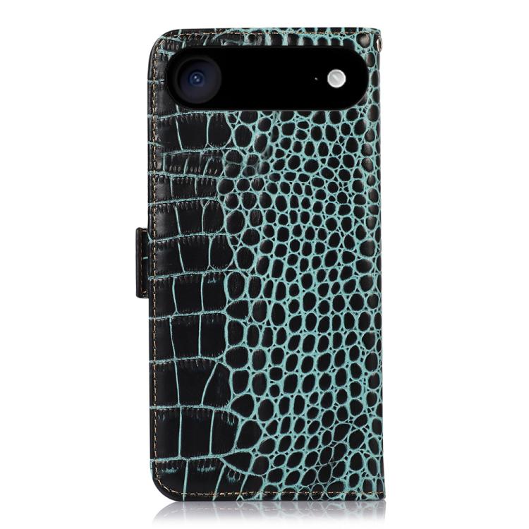 For iPhone 17 Air Crocodile Top Layer Cowhide Leather Phone Case(Green)