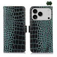 For iPhone 17 Pro Max Crocodile Top Layer Cowhide Leather Phone Case(Green) - free shipping - PMc TechLife - Order now!