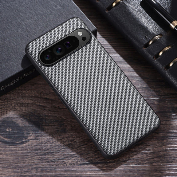For Google Pixel 9 Nylon Cloth Texture Shockproof PC+TPU Phone Case(Grey)