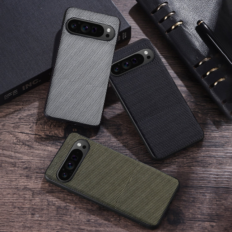For Google Pixel 9 Nylon Cloth Texture Shockproof PC+TPU Phone Case(Grey)