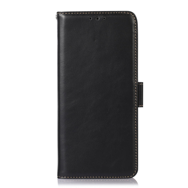 For iPhone 16 Pro Max Crazy Horse Top Layer Cowhide Leather Phone Case(Black)