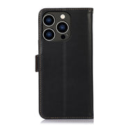 For iPhone 16 Pro Max Crazy Horse Top Layer Cowhide Leather Phone Case(Black)