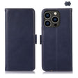For iPhone 16 Pro Max Crazy Horse Top Layer Cowhide Leather Phone Case(Blue) - iPhone 16 Pro Max Cases by PMC TechLife | Online Shopping South Africa | PMC TechLife | Buy Now Pay Later Mobicred