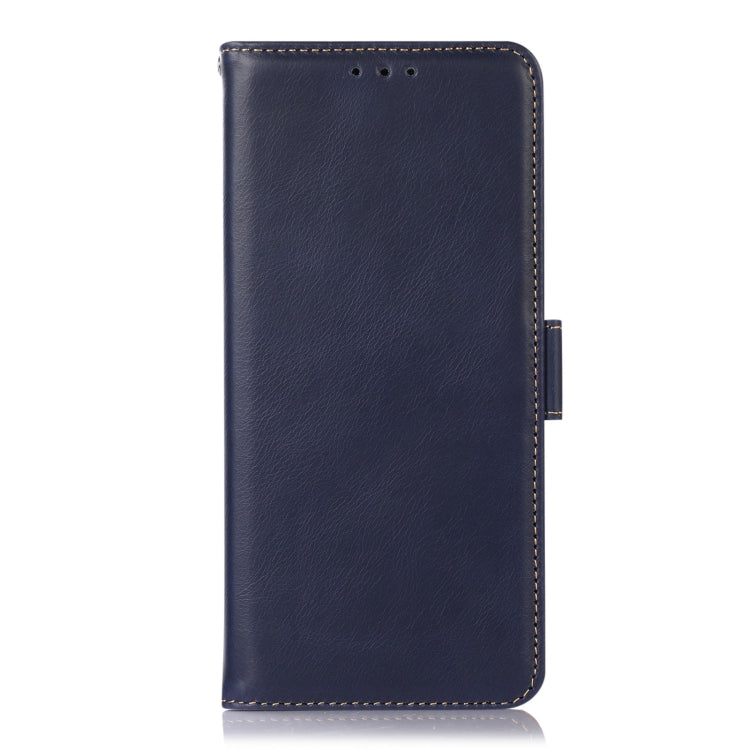 For iPhone 16 Pro Max Crazy Horse Top Layer Cowhide Leather Phone Case(Blue)