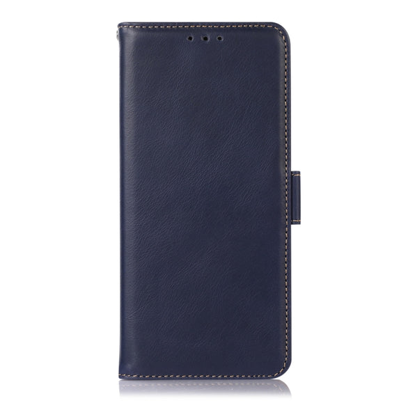 For iPhone 16 Pro Max Crazy Horse Top Layer Cowhide Leather Phone Case(Blue)