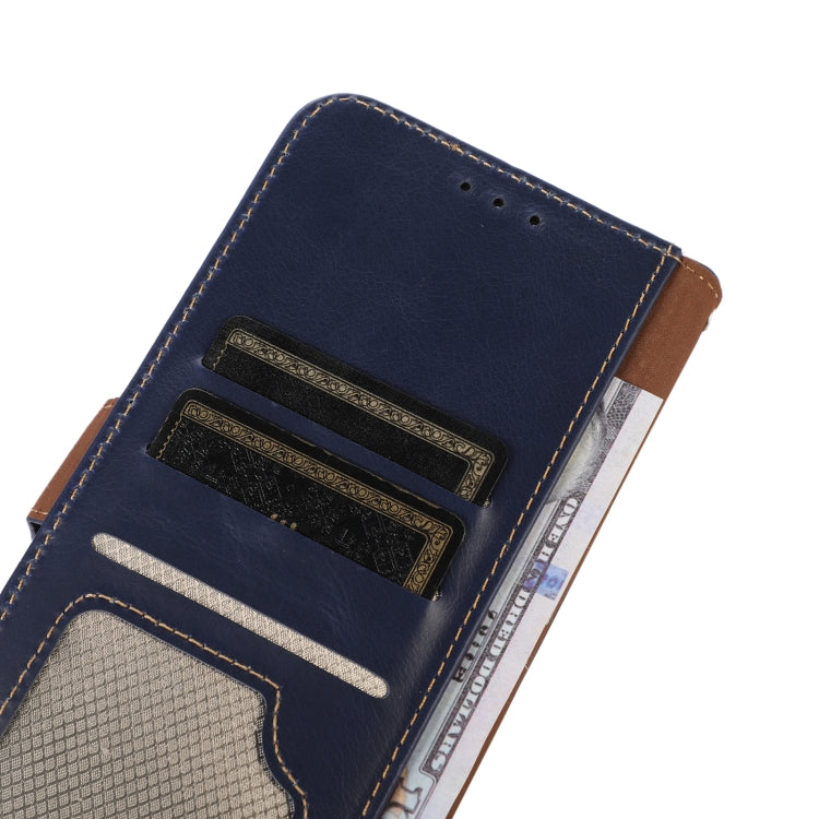 For iPhone 16 Pro Max Crazy Horse Top Layer Cowhide Leather Phone Case(Blue)